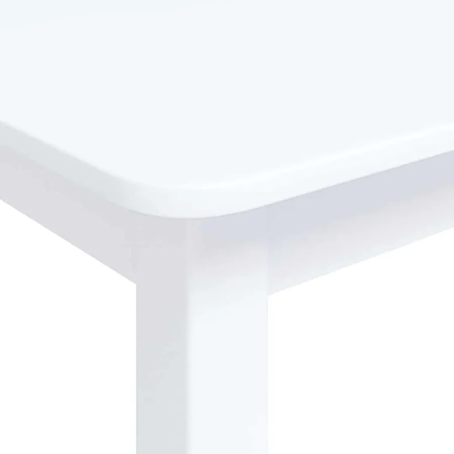 Table à manger Blanc 114x71x75 cm Bois d'hévéa massif - 5