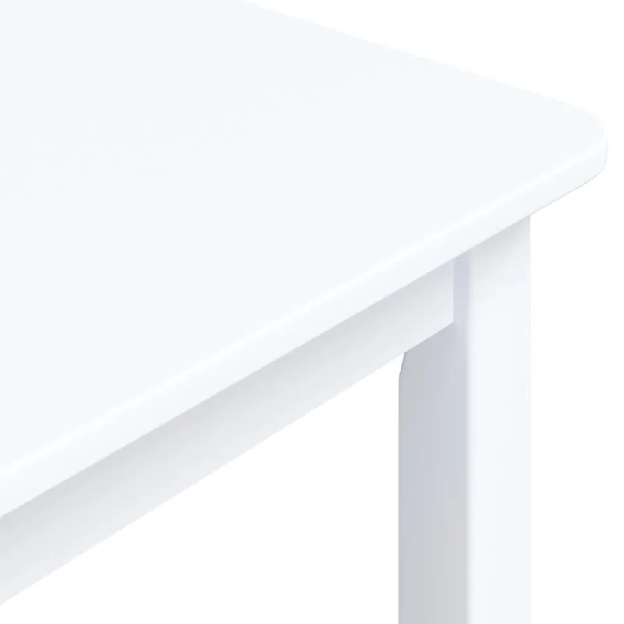 Table à manger Blanc 114x71x75 cm Bois d'hévéa massif - 6