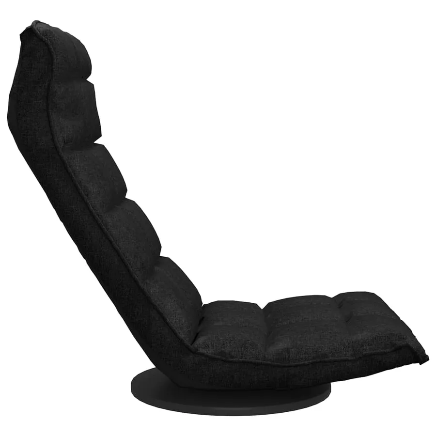 Chaise pivotante de sol Noir Tissu - 4