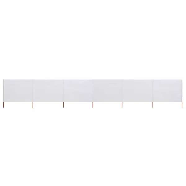 Paravent 6 panneaux Tissu 800 x 160 cm Blanc sable