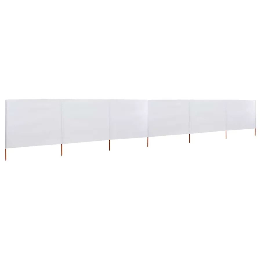 Paravent 6 panneaux Tissu 800 x 160 cm Blanc sable - 2