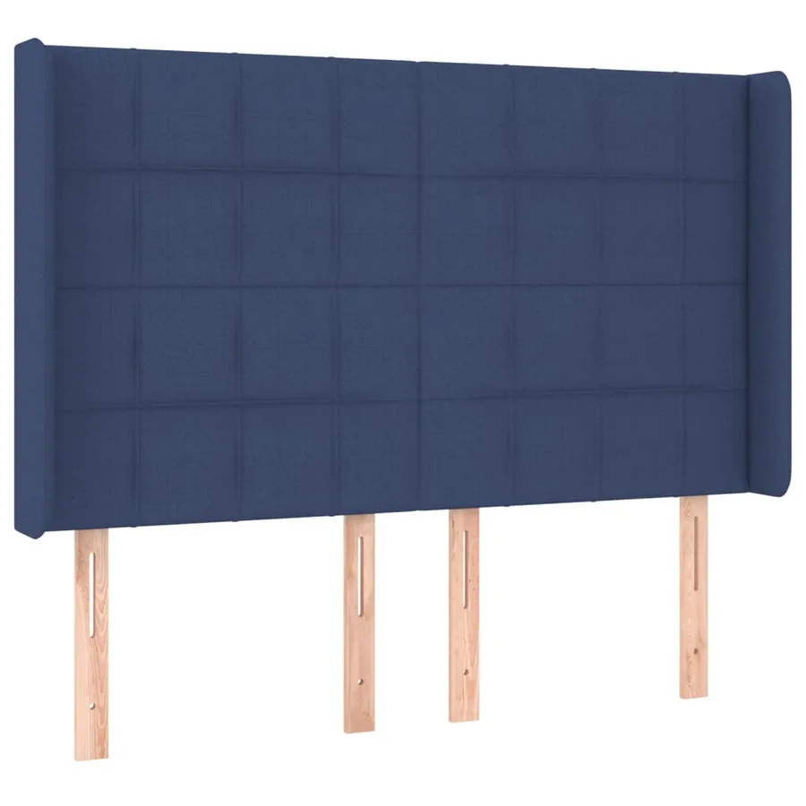 Sommier à lattes de lit matelas et LED Bleu 140x190 cm Tissu - 7