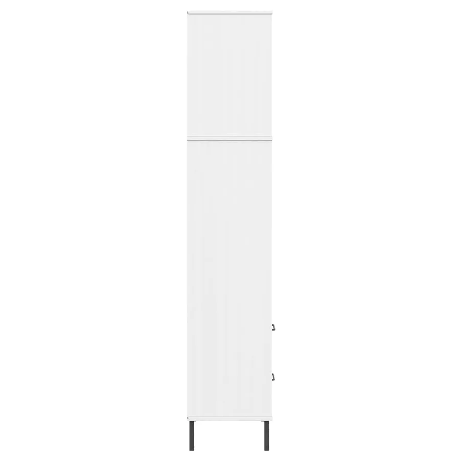 Bibliothèque à 2 tiroirs Blanc 60x35x180 cm Bois massif OSLO - 6