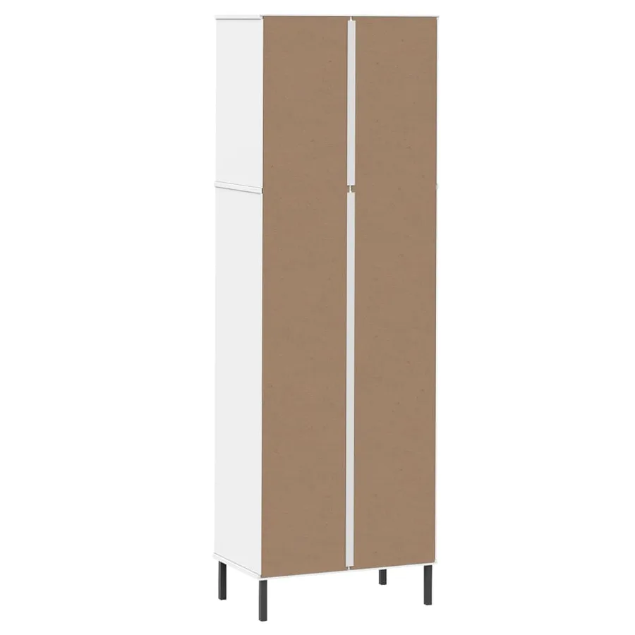 Bibliothèque à 2 tiroirs Blanc 60x35x180 cm Bois massif OSLO - 7