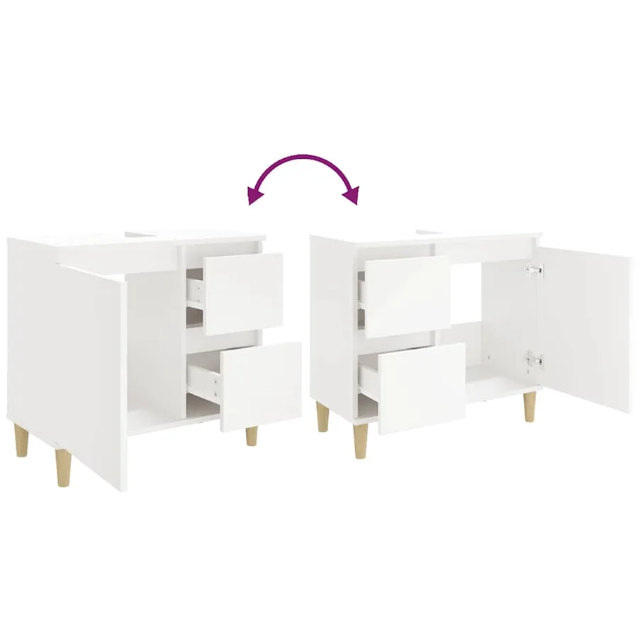 Armoire de salle de bain blanc 65x33x60 cm bois d'ingénierie - 10