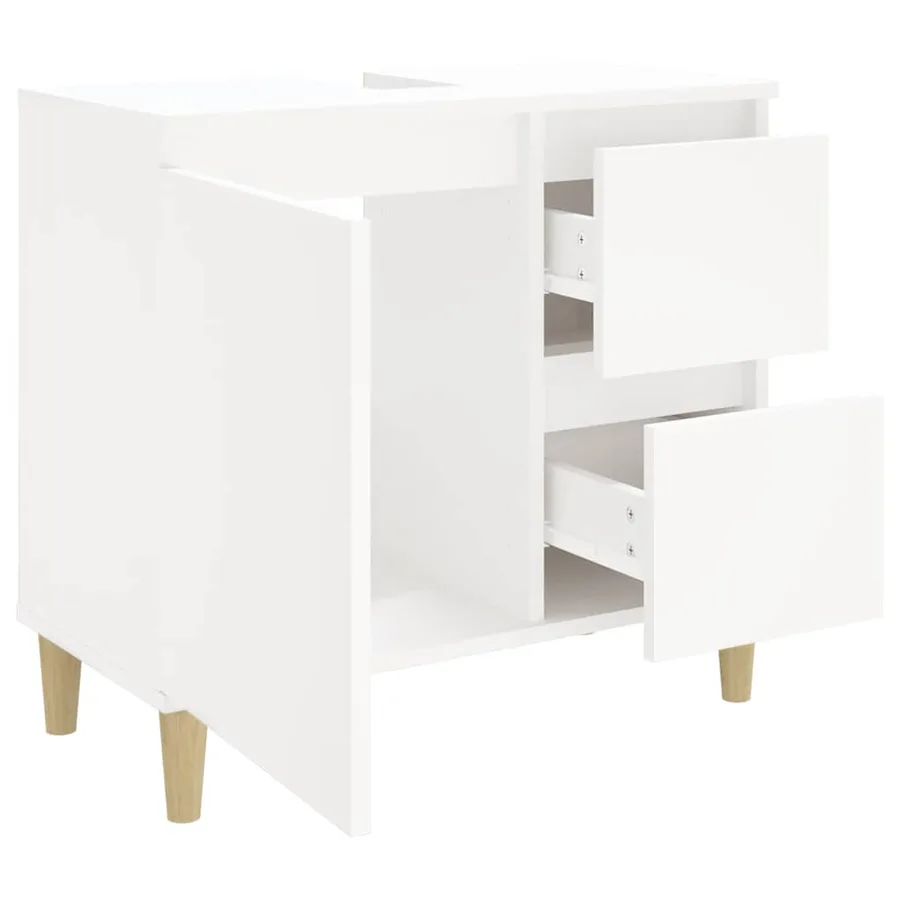 Armoire de salle de bain blanc 65x33x60 cm bois d'ingénierie - 6
