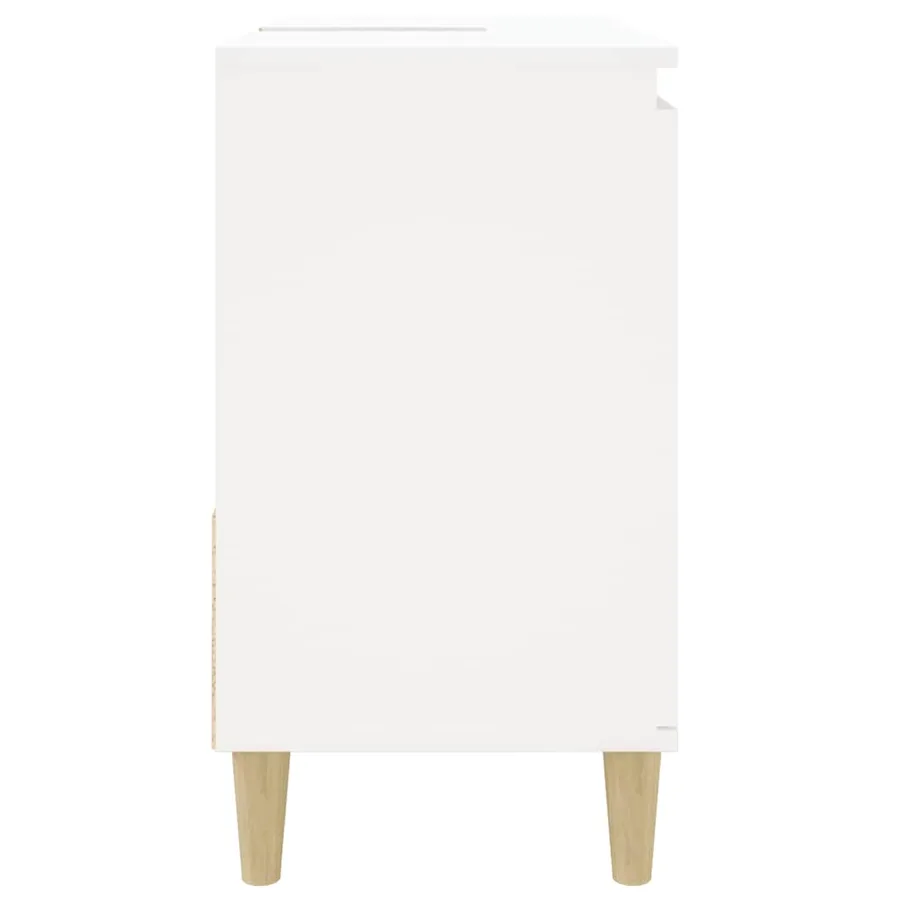 Armoire de salle de bain blanc 65x33x60 cm bois d'ingénierie - 8