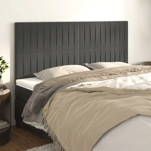 Tête de lit Gris foncé 200 x 5 x 118/128 cm Velours