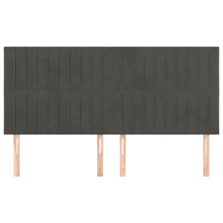 Tête de lit Gris foncé 200 x 5 x 118/128 cm Velours - 3