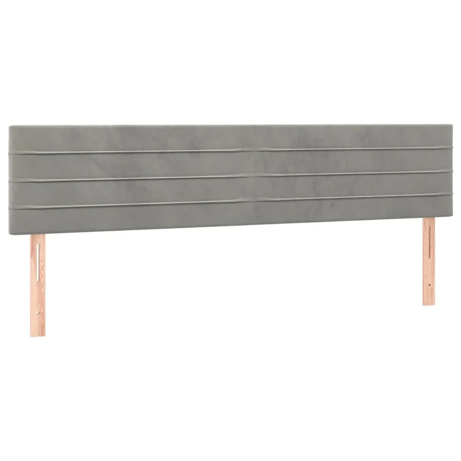 Tête de lit à LED Gris clair 200x5x78/88 cm Velours - 4