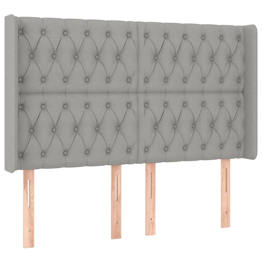 Tête de lit à LED Gris clair 147x16x118/128 cm Tissu - 3