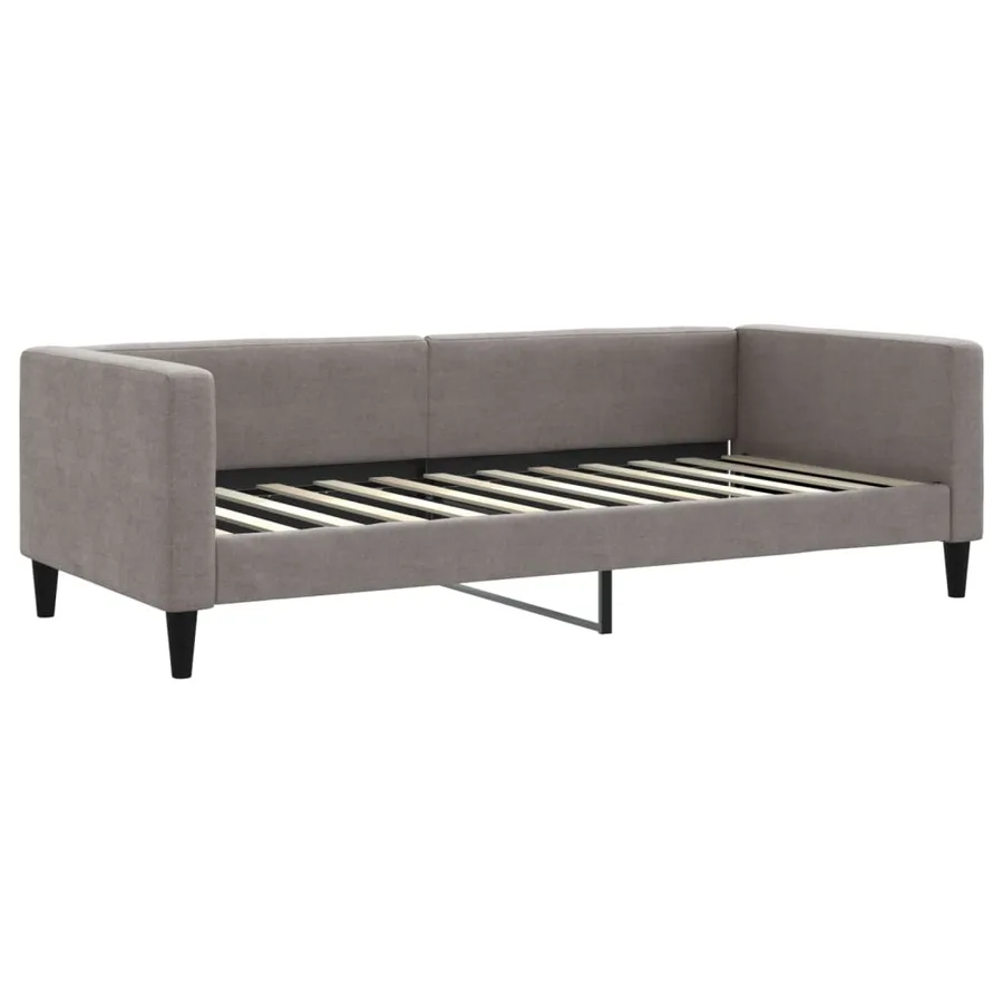 Lit de jour avec gigogne sans matelas taupe 90x200 cm - 6