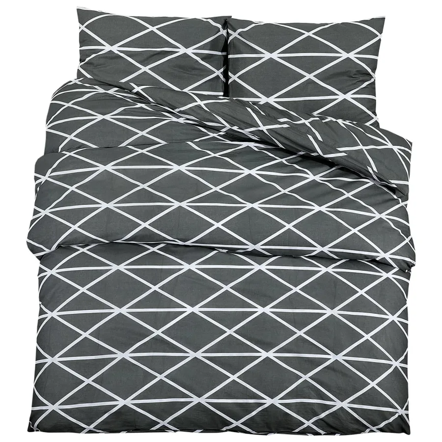 Ensemble de housse de couette Gris 135x200 cm Coton - 2
