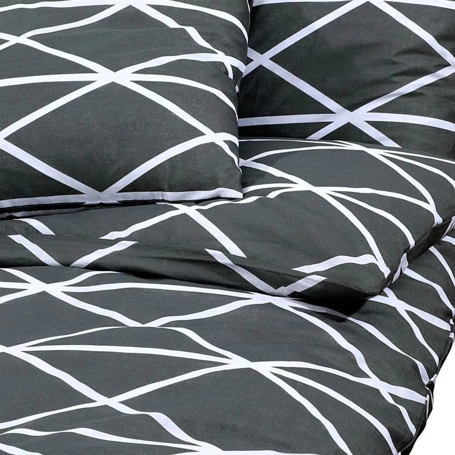 Ensemble de housse de couette Gris 135x200 cm Coton - 4