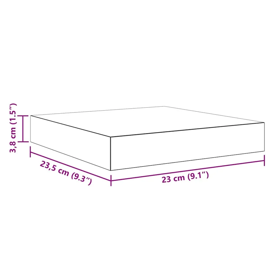 Étagère flottante murale chêne 23x23,5x3,8 cm MDF - 14