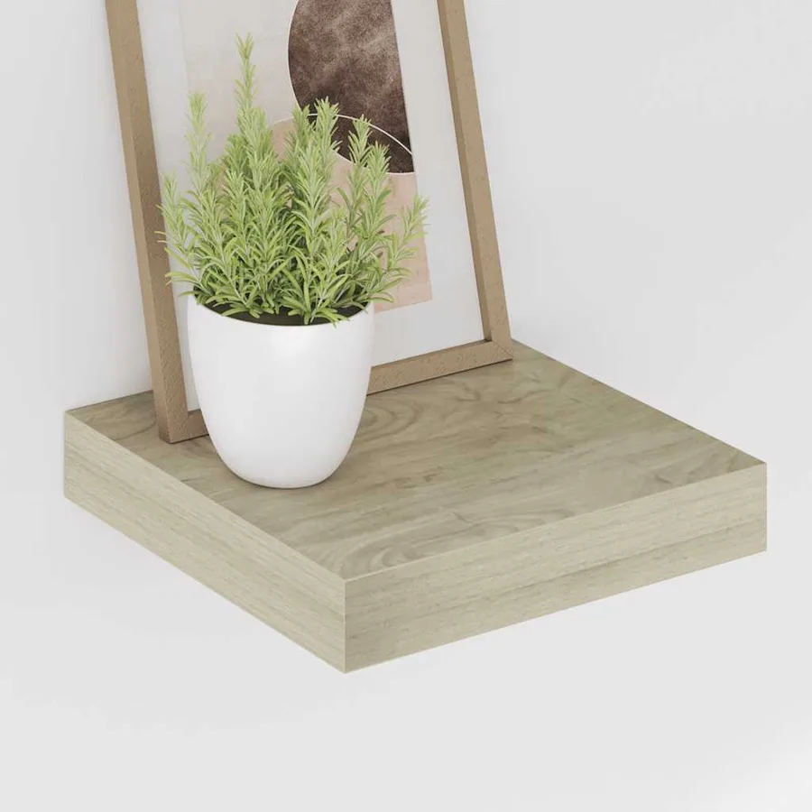 Étagère flottante murale chêne 23x23,5x3,8 cm MDF - 4