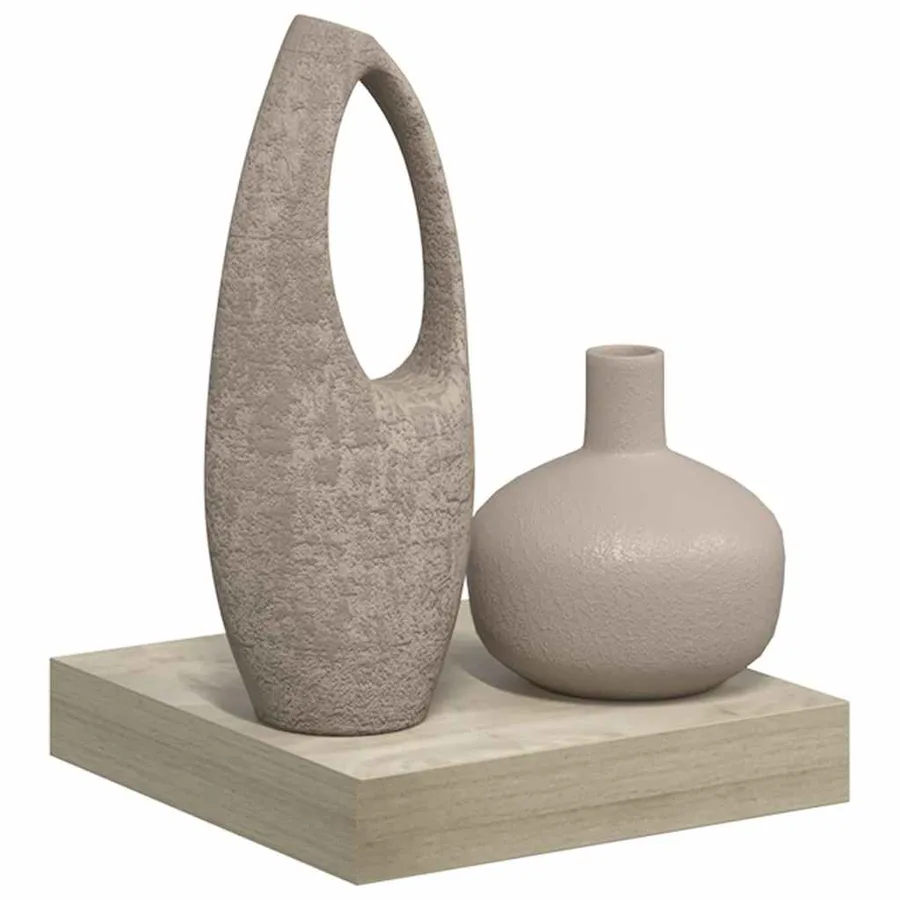 Étagère flottante murale chêne 23x23,5x3,8 cm MDF - 5