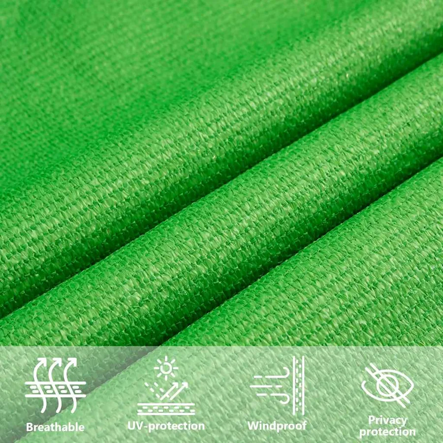 Voile d'ombrage 160 g/m² Vert clair 3x4x5 m PEHD - 11