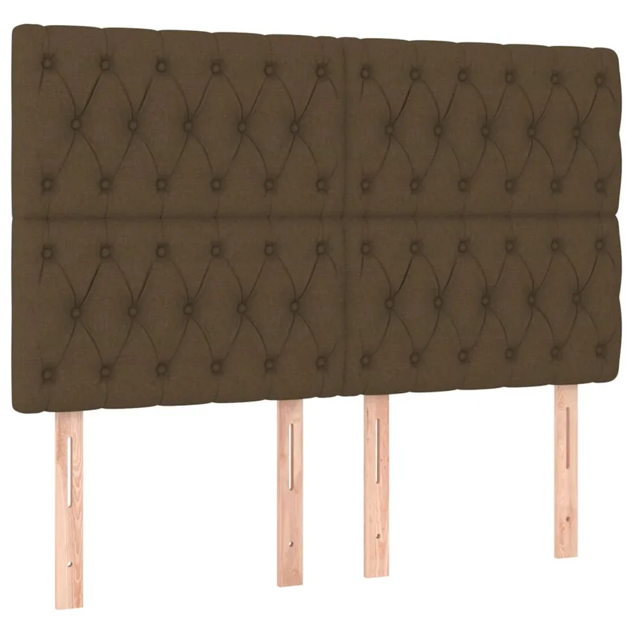 Tête de lit à LED Marron foncé 144x7x118/128 cm Tissu - 4