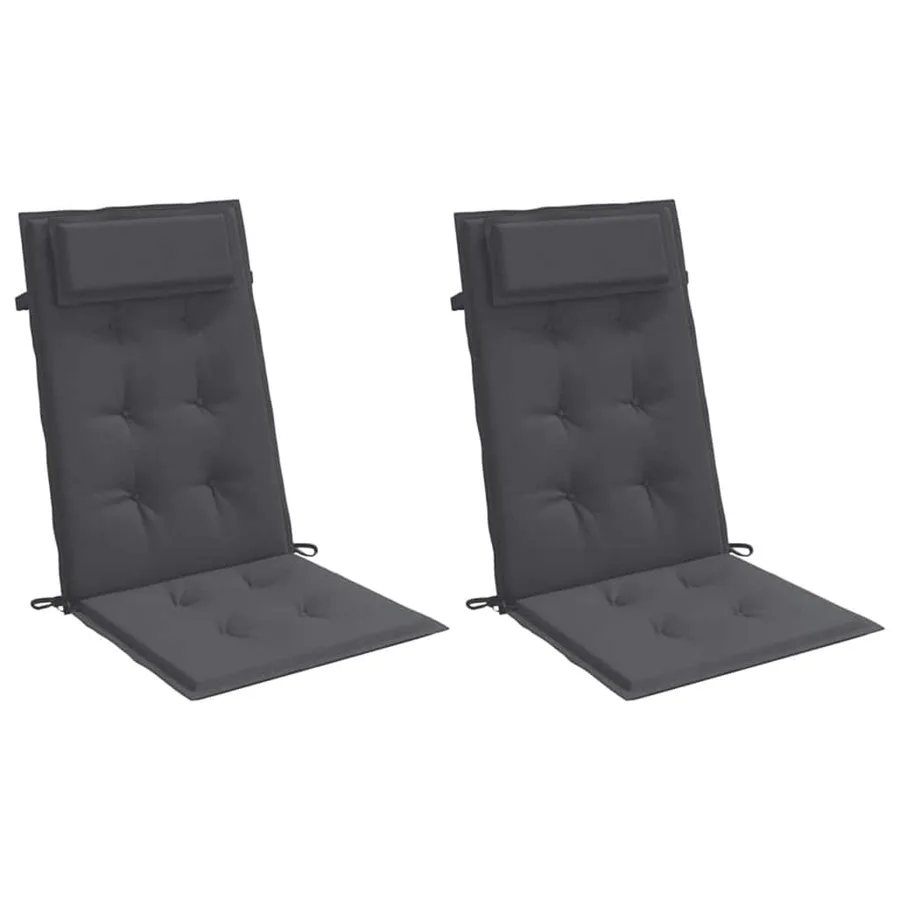 Coussins de chaise à dossier haut lot de 2 anthracite - 3