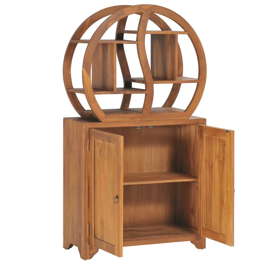Armoire avec étagère Yin Yang 70x30x130 cm Bois de teck massif - 3