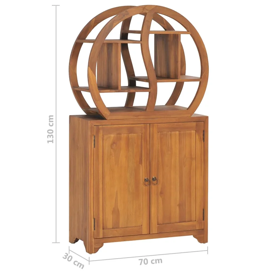Armoire avec étagère Yin Yang 70x30x130 cm Bois de teck massif - 8