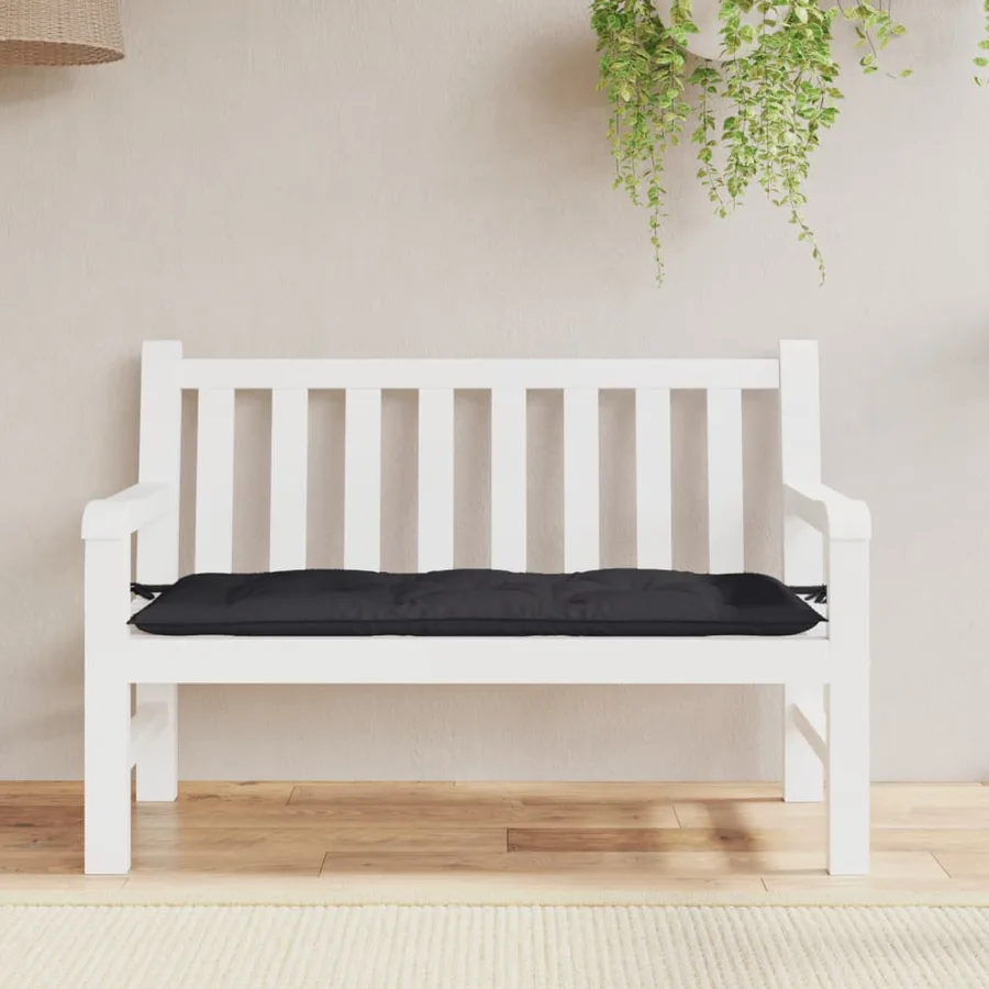 Coussin de banc de jardin noir 120x50x7 cm tissu oxford - 3