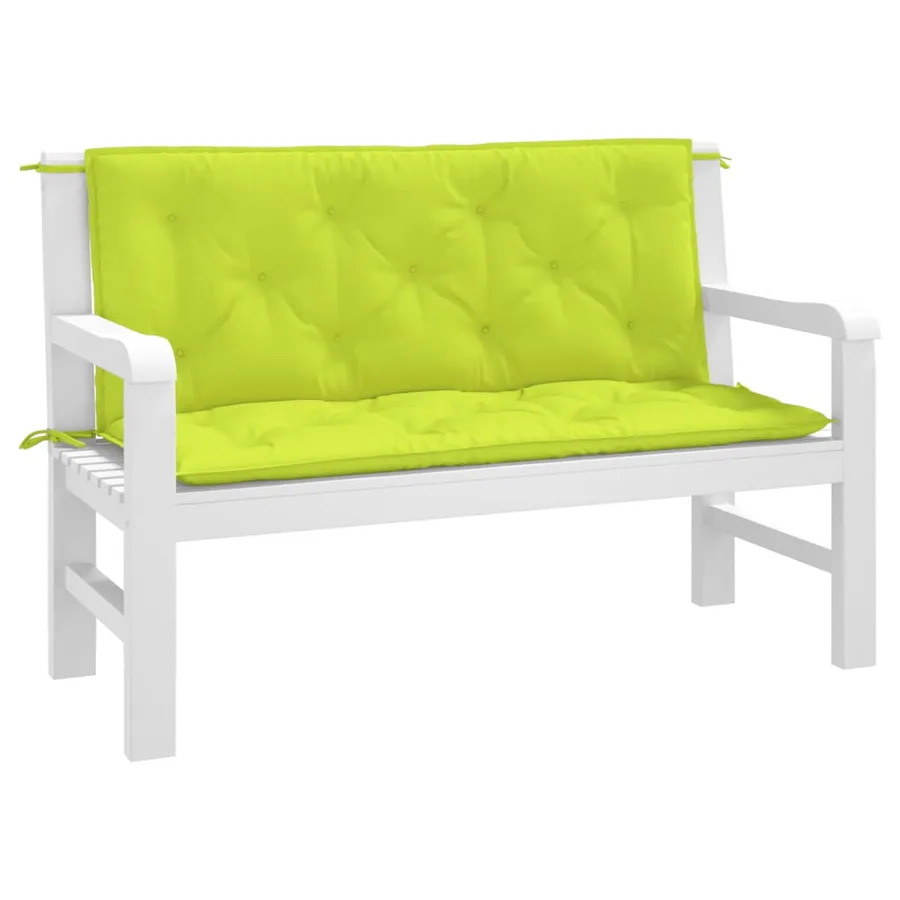 Coussins de banc de jardin lot de 2 vert vif tissu Oxford - 3