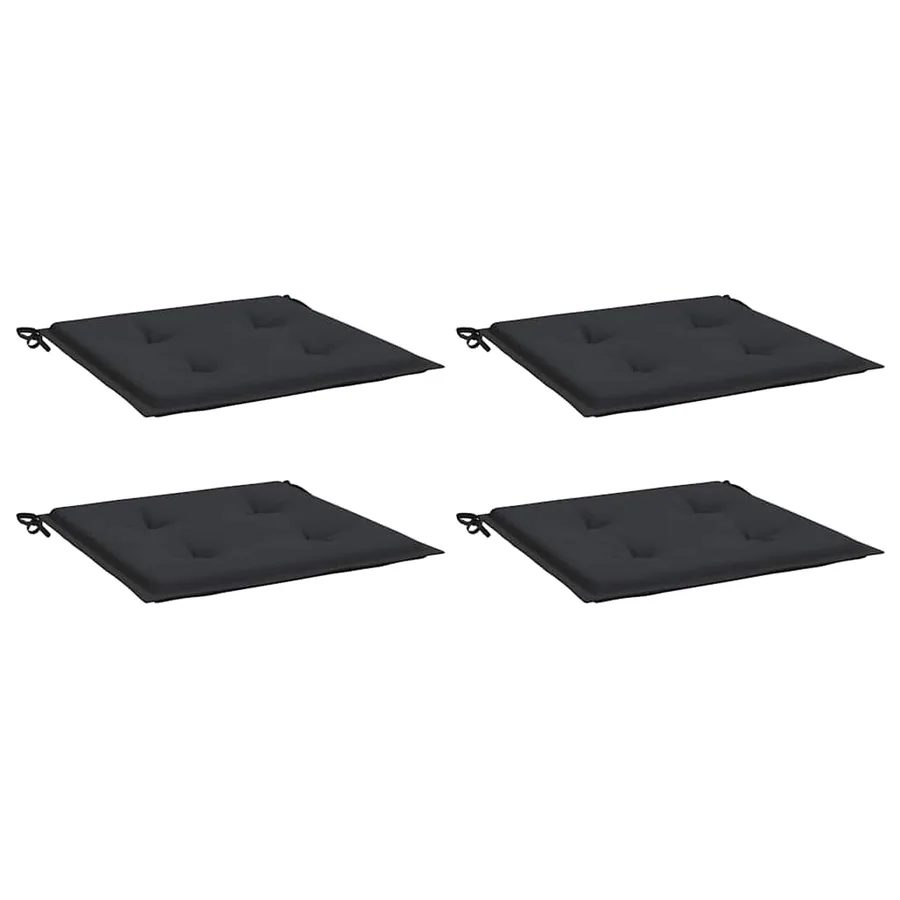 Coussins de chaise jardin lot de 4 noir 40x40x4 cm tissu oxford - 3
