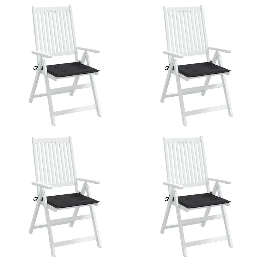 Coussins de chaise jardin lot de 4 noir 40x40x4 cm tissu oxford - 4