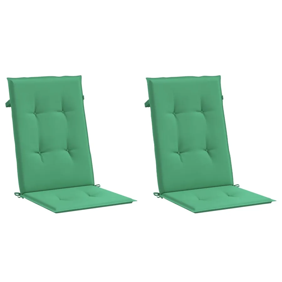 Coussins de chaise de jardin à dossier haut lot de 2 vert tissu - 3