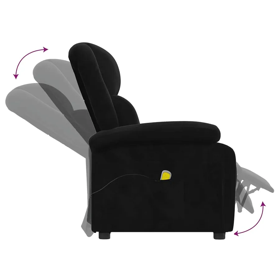 Fauteuil de massage Noir Velours - 6