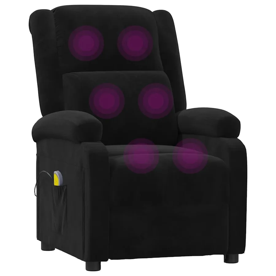 Fauteuil de massage Noir Velours - 7