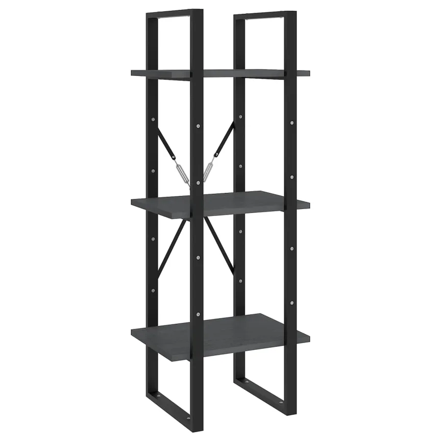 Bibliothèque à 5 niveaux Gris 40x30x175 cm Bois de pin - 5