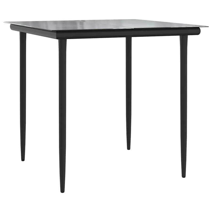Ensemble à manger de jardin 5 pcs Noir Résine tressée - 7