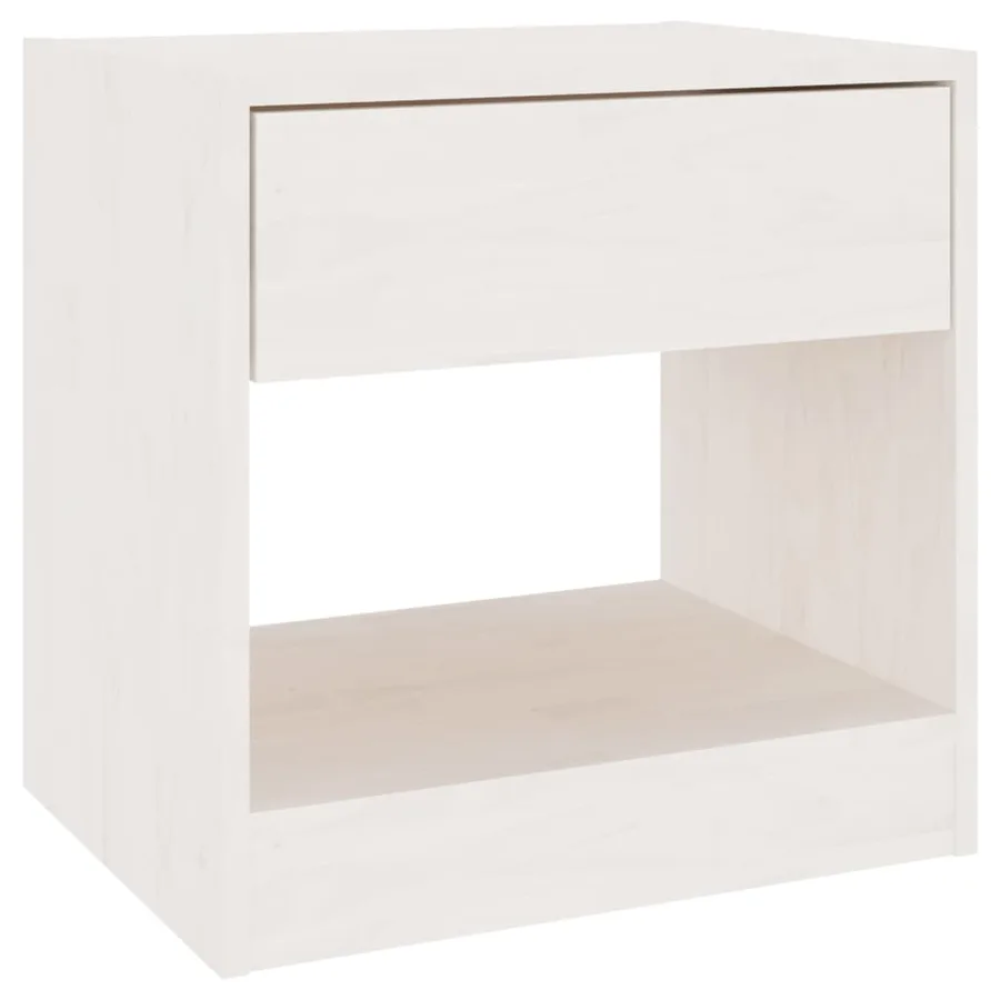 Tables de chevet 2 pcs Blanc 40x31x40 cm Bois de pin massif - 5