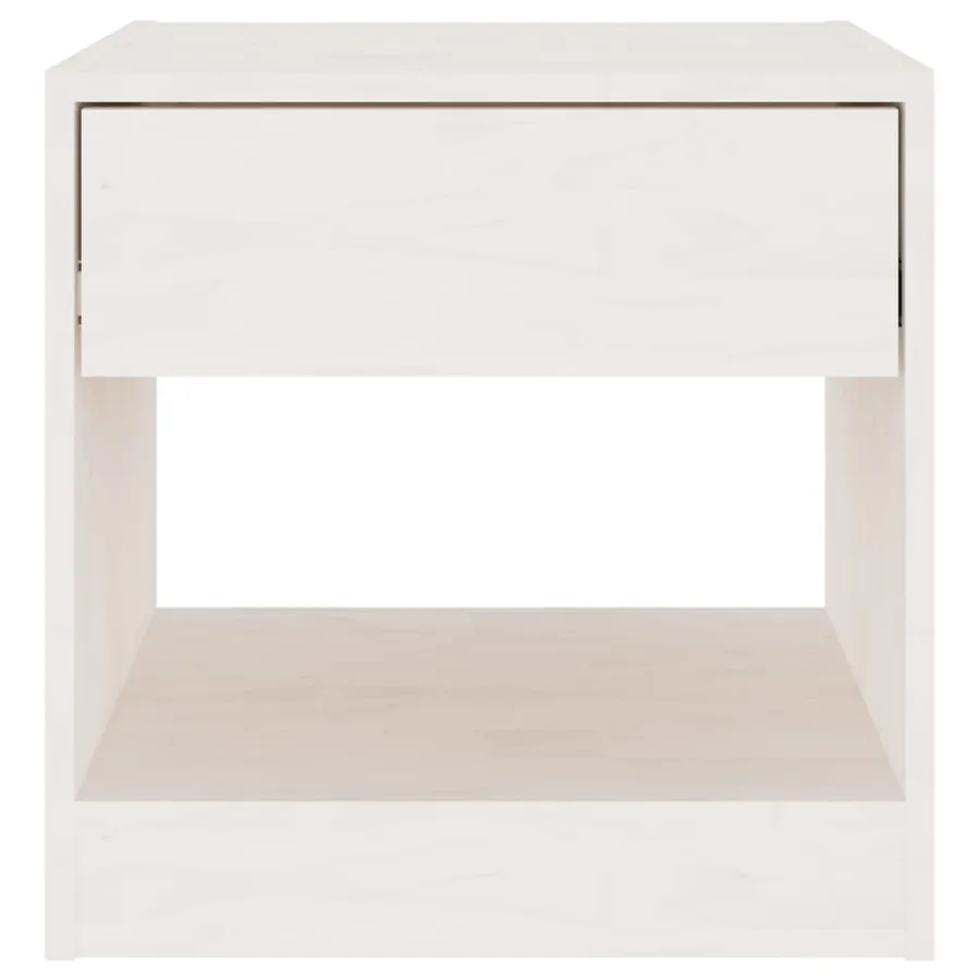 Tables de chevet 2 pcs Blanc 40x31x40 cm Bois de pin massif - 6