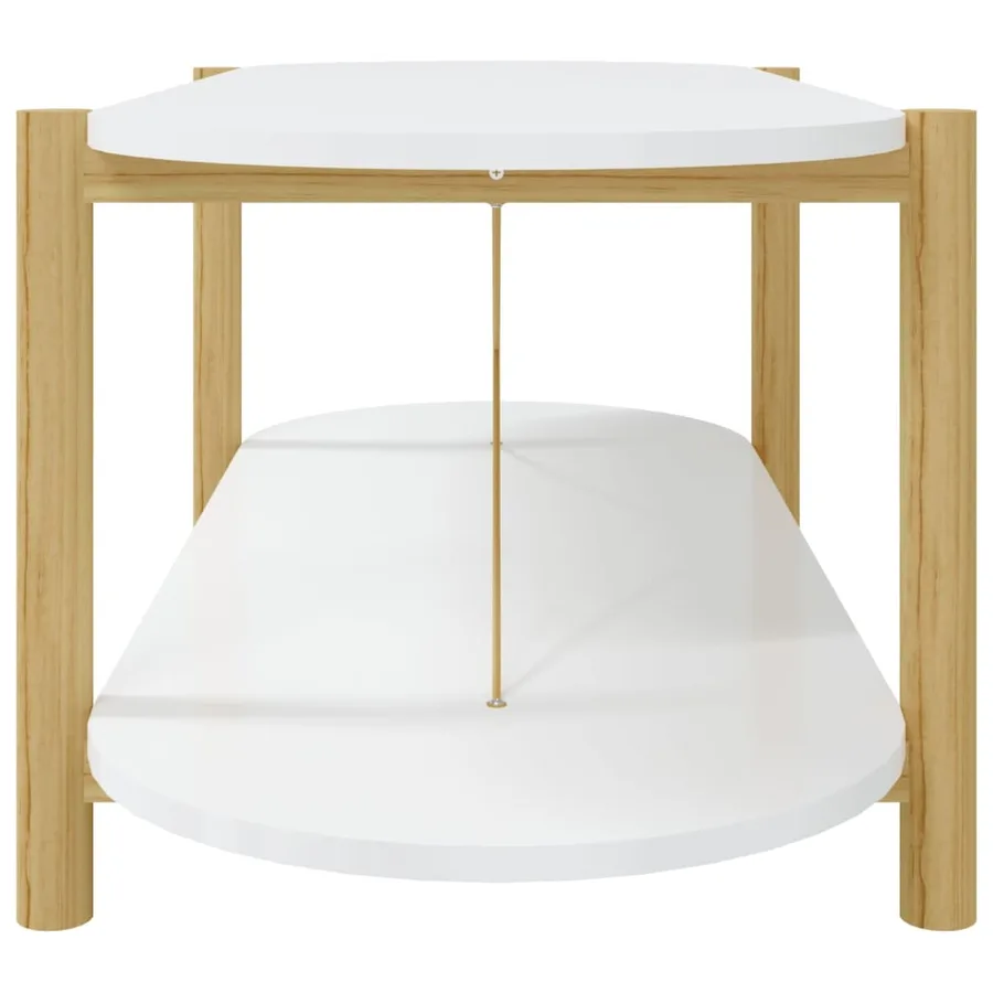 Table basse Blanc 110x48x40 cm Bois d'ingénierie - 6