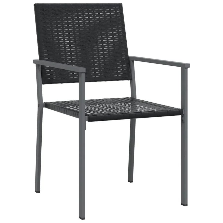 Ensemble à manger de jardin 3 pcs résine tressée acier - 5