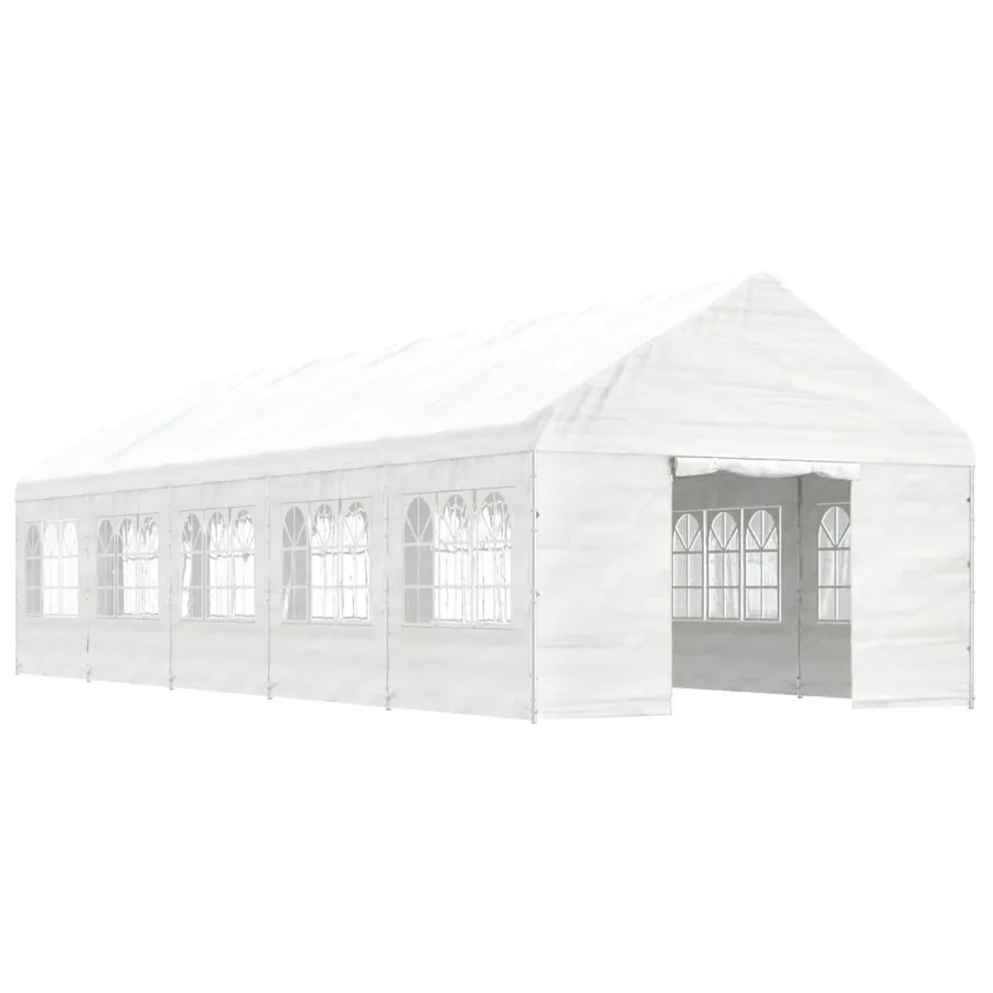 Belvédère avec toit blanc 11,15x4,08x3,22 m polyéthylène - 2