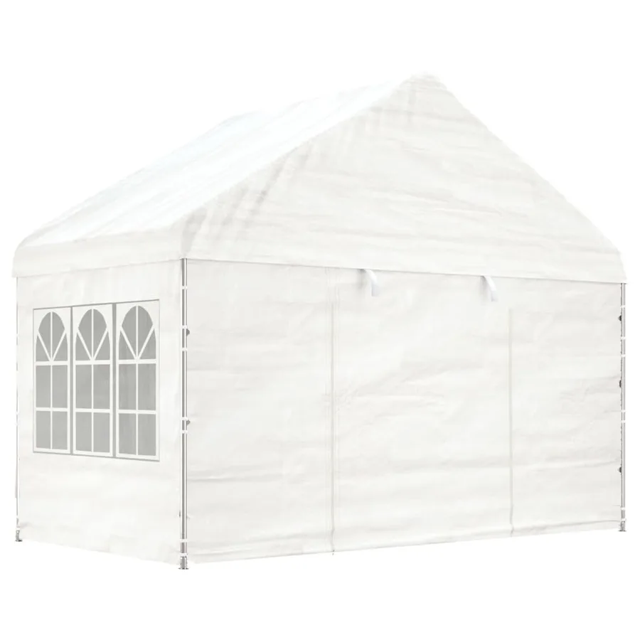 Belvédère avec toit blanc 11,15x4,08x3,22 m polyéthylène - 3