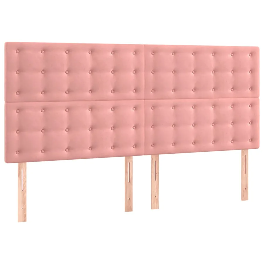 Tête de lit Rose 200x5x118/128 cm Velours - 2