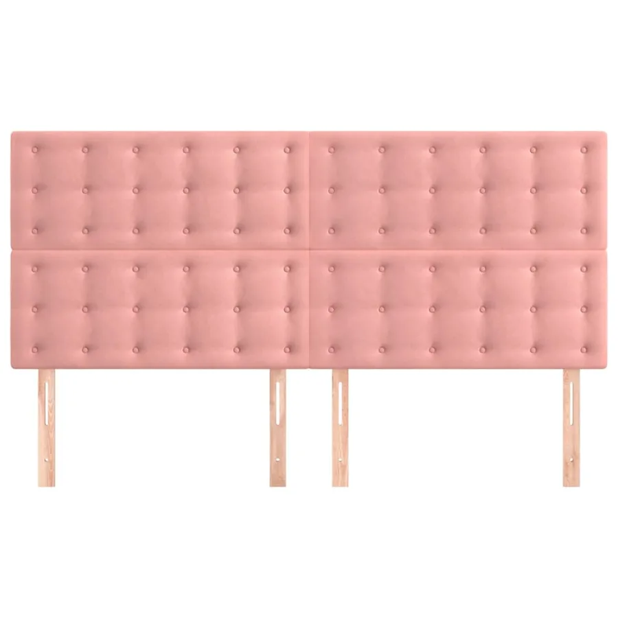 Tête de lit Rose 200x5x118/128 cm Velours - 3