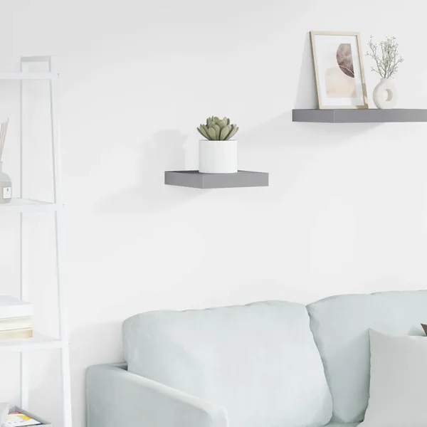 Étagère flottante murale gris 23x23,5x3,8 cm MDF