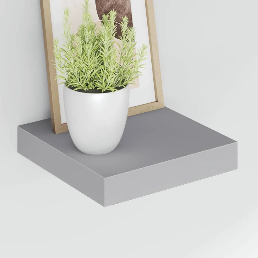 Étagère flottante murale gris 23x23,5x3,8 cm MDF - 4