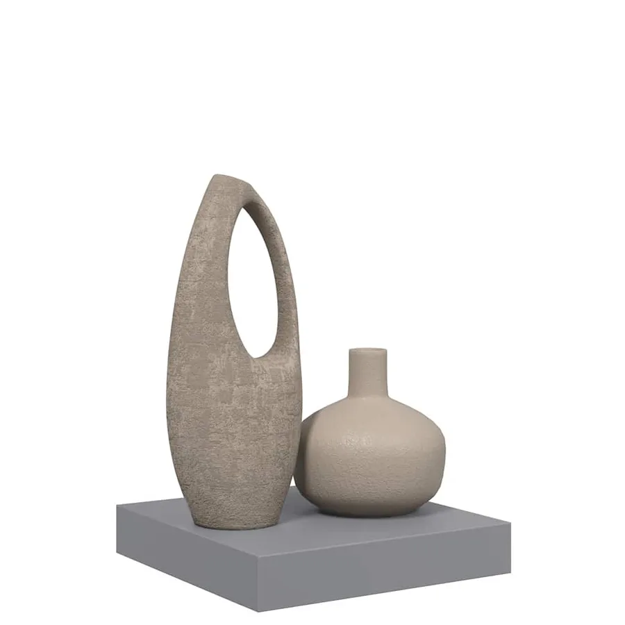 Étagère flottante murale gris 23x23,5x3,8 cm MDF - 5