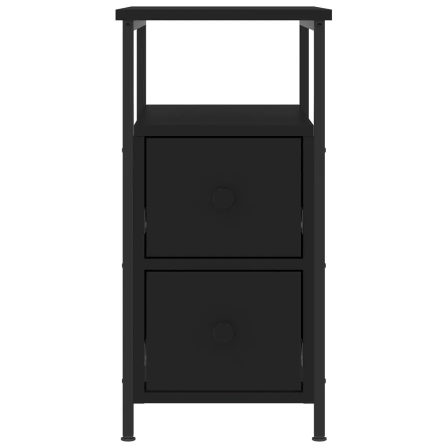 Table de chevet noir 30x60x60 cm bois d’ingénierie - 5