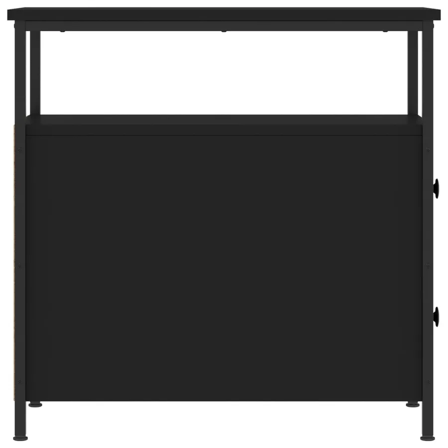 Table de chevet noir 30x60x60 cm bois d’ingénierie - 7