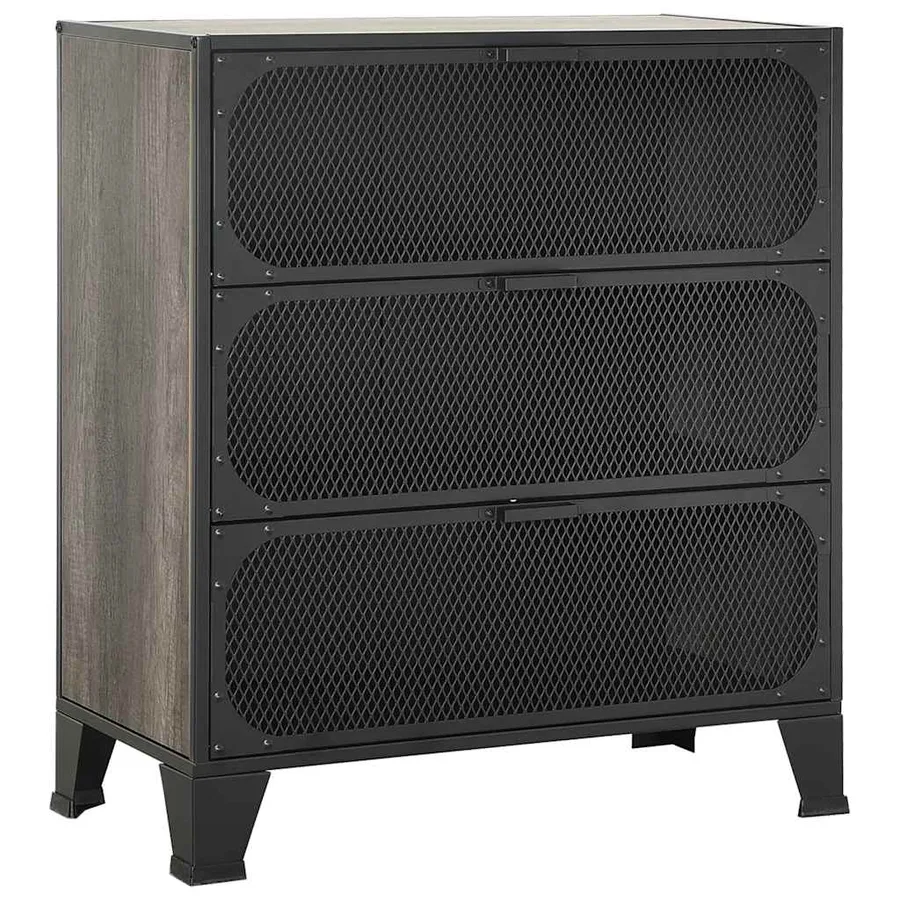 Armoires de rangement 2 pcs Gris 72x36x82 cm Métal et MDF - 3