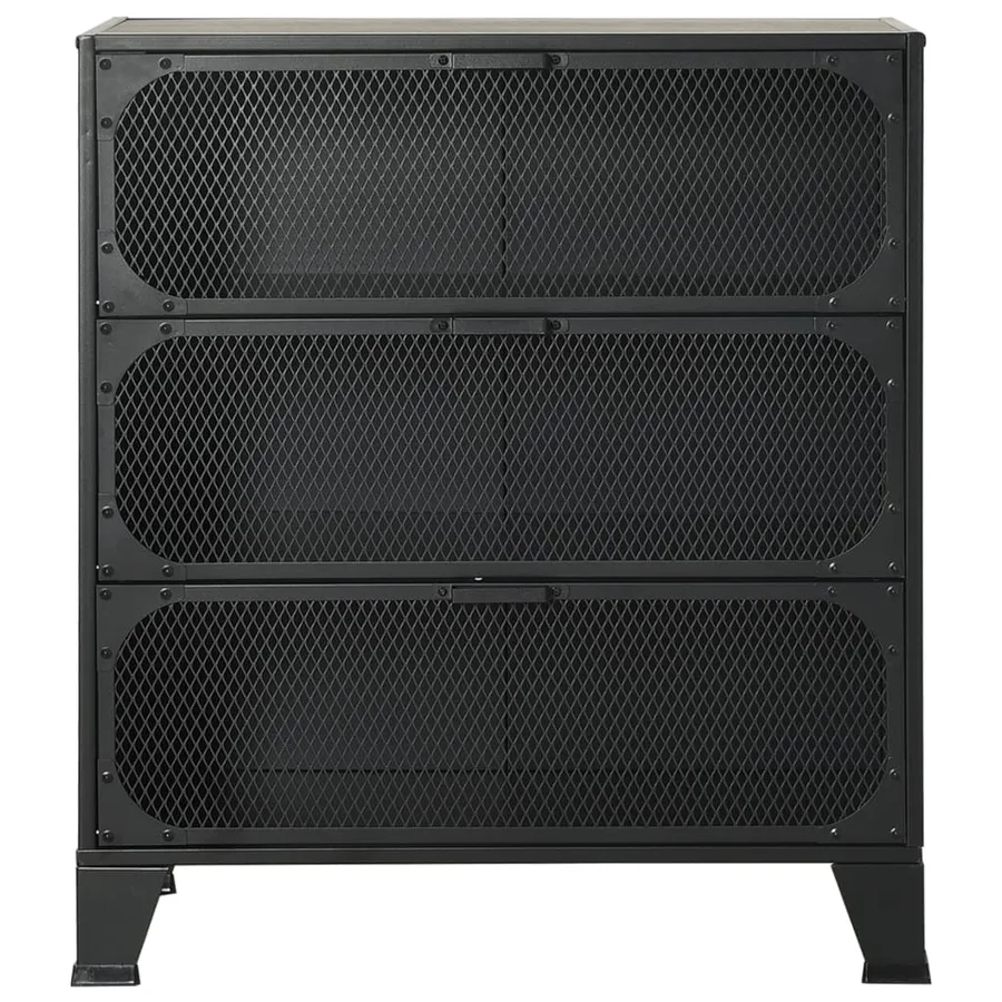 Armoires de rangement 2 pcs Gris 72x36x82 cm Métal et MDF - 4